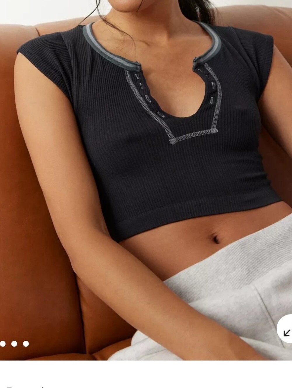 Urban Outfitters Out For Gold Seamless Crop Top In Blue XS